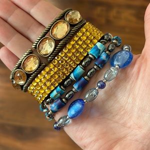 5 assorted costume jewelry bracelets